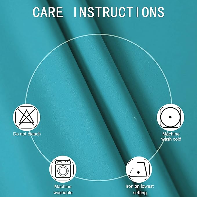 LEMOMO Teal Thermal Blackout Curtains/42 x 72 Inch/Set of 2 Panels Room Darkening Curtains for Bedroom