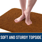 OLANLY Dog Door Mat for Muddy Paws 44x24, Absorbs Moisture and Dirt, Absorbent Non-Slip Washable Doormat, Quick Dry Chenille Mud Mat for Dogs, Entry Indoor Entryway Carpet for Inside Floor, Ochre