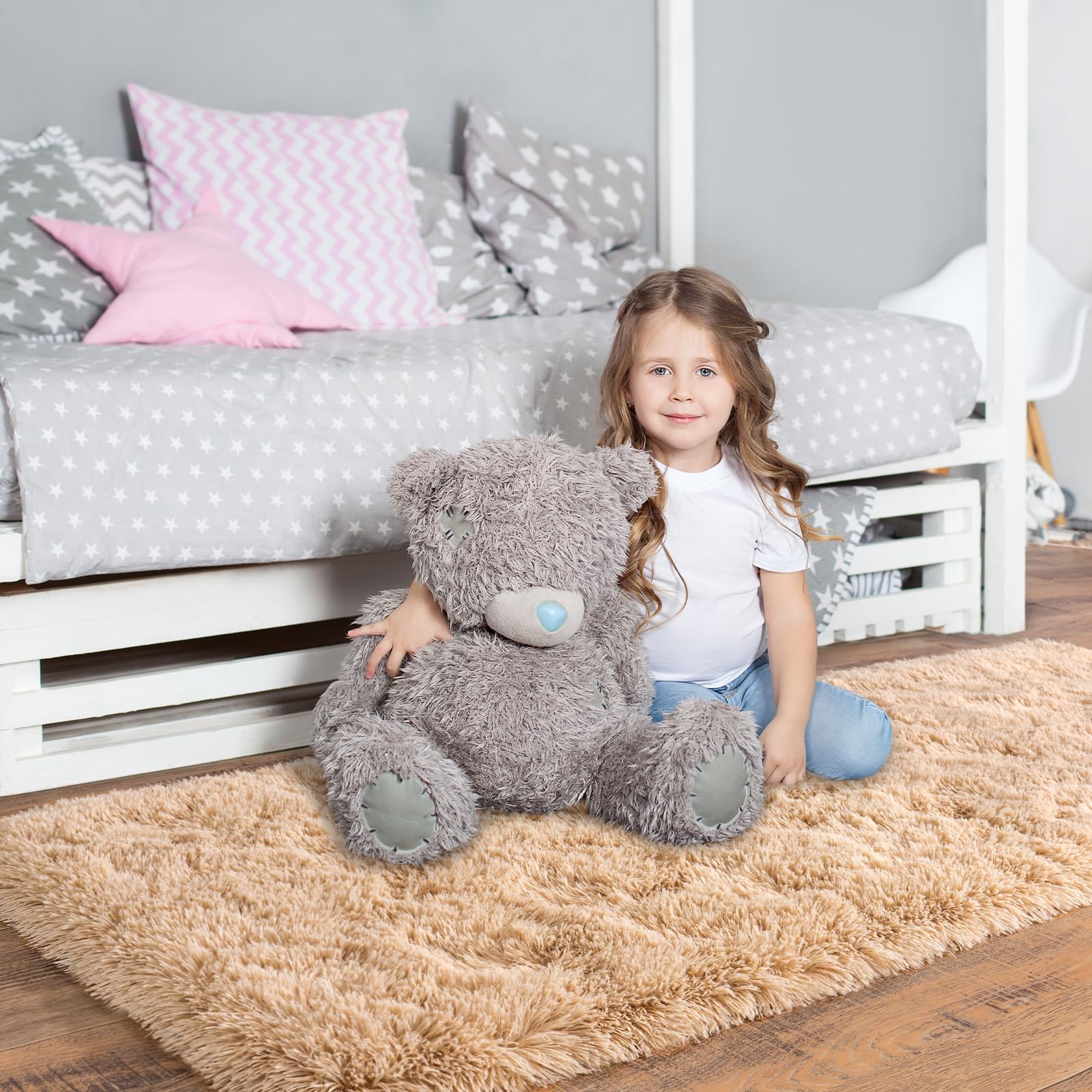 Pionblank Fluffy Runner Rugs for Bedroom 2x6, Camel