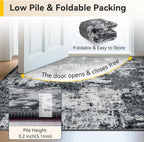 RELEANY Washable 6'x8' Abstract Area Rug for Living Room Black White