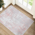 RELEANY Washable 2'x3' Abstract Area Rug for Living Room Gray Pink