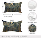 Rustic William Morris Night Moon Forest Green Decor Pillow Covers 12x20,Vintage Botanical Nature Landscape Decorative Throw Pillow Covers for Home Bedroom Living Room