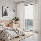 Nanspring Pearl White Linen Curtains 63 Inch Length for Living Room Luxury Light Filtering Semi Sheer Curtain Back Tab Coastal Decor Neutral Elegant Gray Drapes for Bedroom Office 52x63, 2 Panels