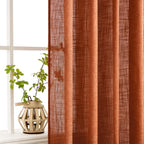 MIULEE Rust Fall Linen Curtains 52x96 Inch 2 Panels for Bedroom Living Room