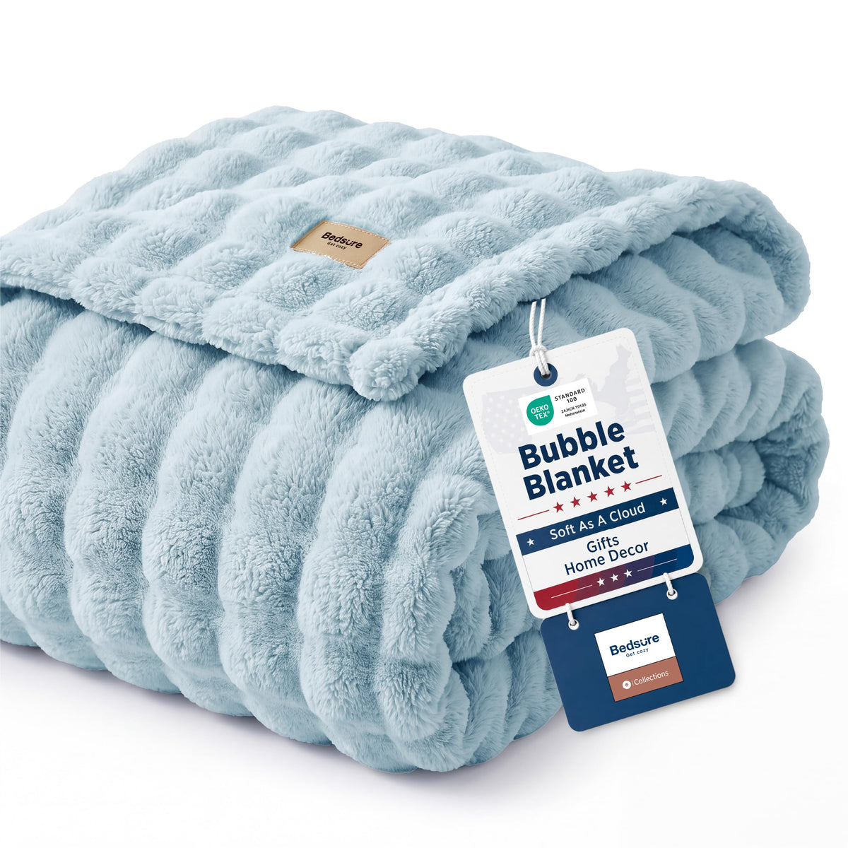 Bedsure Cloud Bubble Fleece Twin Blanket for Bed, Pink, 60"×80"