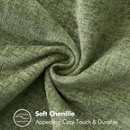 MIULEE Pack of 2 Couch Throw Pillow Covers 18x18 Inch Sage Green Farmhouse Decorative Pillow Covers with Stitched Edge Soft Chenille Solid Dyed Spring Pillow Covers for Sofa Bed Living Room