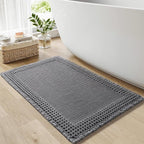 RESARE Waffle Bath Mat 18"x30" Dark Grey24