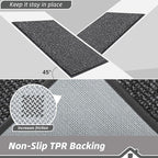 BEQHAUSE Kitchen Rugs and Mats 2PCS, Non-Slip Kitchen Mats for Floor, Absorbent and Stain Resistant Kitchen Runner, Machine Washable Rugs for Kitchen, Laundry & Sink, 20"x32"+20"x48", Charcoal