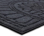 Mohawk Home Entryway Door Mat 2' X 3' All Weather Outdoor Non Slip Recycled Rubber Doormat, Rope Impressions Graphite