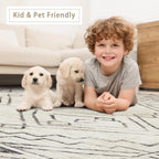 8x10 Washable Area Rugs for Living Room,Bedroom,Dining Room- Morocco Beige