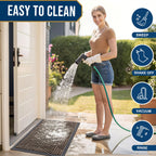 Smiry Front Door Mat Outside Entrance, Low Profile Rubber Doormat, 59x30