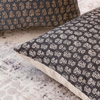 Foindtower Set of 2 Decorative Neutral Floral Print Throw Pillow Covers Vintage Accent Farmhouse Cushion Covers Boho Home Decor for Sofa Couch Chair Bedroom Living Room,24×24 Inch,Black