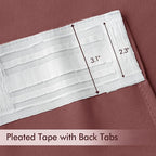 MIULEE Dusty Rose Back Tab Blackout Curtains 108 Inch Long 2 Panels Set for Bedroom, Rod Pocket/Pinch Pleat Extra Long Thermal Insulated Living Room Darkening Pleated Light Blocking Drapes