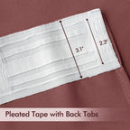 MIULEE Dusty Rose Back Tab Blackout Curtains 52x108 Inch Long 2 Panels Set