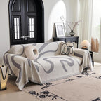 MYSKY HOME Boho Couch Cover Super Soft Couch Covers for 2-3 Cushion Couch Sofa, Modern Grey Jacquard Sofa Slipcover Loveseat Futon Cover, Couch Covers for Sectional Sofa, 71" x 102", Grey Curve