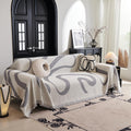 MYSKY HOME Boho Couch Cover Super Soft Couch Covers for 2-3 Cushion Couch Sofa, Modern Grey Jacquard Sofa Slipcover Loveseat Futon Cover, Couch Covers for Sectional Sofa, 71" x 102", Grey Curve