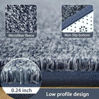 AROGAN Washable 7×10 Living Room Rug, Modern Area Rugs with Soft Memory Foam for Bedroom, Minimalist Non-Slip Indoor Floor Carpet for Dining Room Office Kids Playroom Decor, Navy Blue