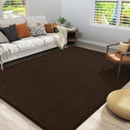 Amearea Large Modern Area Rugs for Bedroom Living Room, 5x8 Feet Brown Thickened Memory Foam Rug, Fluffy Indoor Washable Rugs Non Slip Minimalist Carpet for Boys Girls Dorm Nursery Room Decor