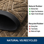 Smiry Front Door Mat Outside Entrance, Low Profile Rubber Doormat, 47x23