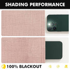 MIULEE 100% Blackout Linen Curtains for Bedroom, Blush Pink Solid Luxury Decor Thermal Insulation Room Darkening Drapes for Living Room Nursery Back Tab Rod Pocket 42 x 84 Inches, 2 Panels