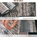 LIANLAM 10x14 Washable Area Rugs for Living Room and Bedroom, Vintage Checkered Pattern Non-Slip Carpet, Stain Resistant Low Pile Soft Rug for Dining Room,Office,Nursery,Kids Room(10x14,Chocolate)
