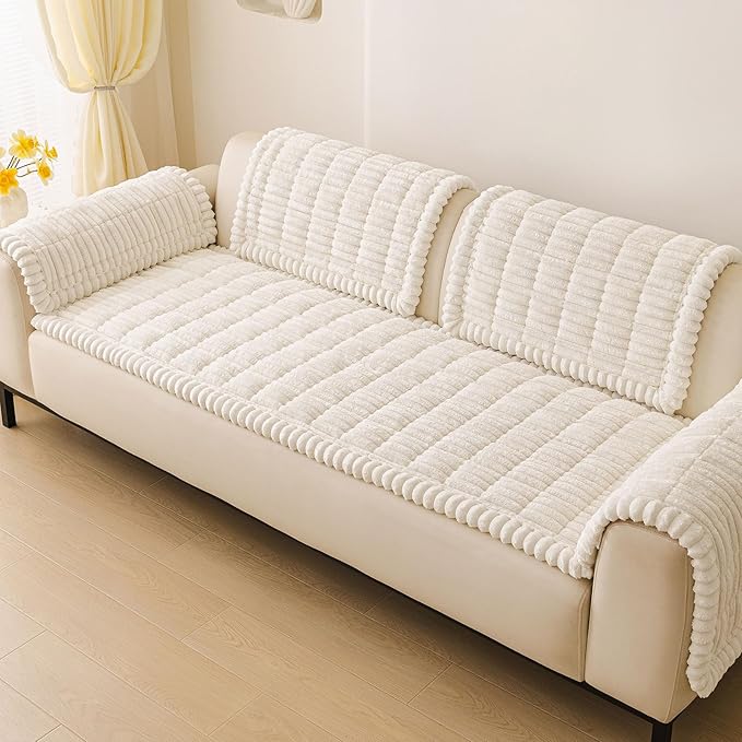 hyha Couch Cover for Dogs, Washable Non Slip Plush Flannel Sofa Protector