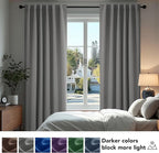 Deconovo Blackout Curtains, Thermal Insulated, W42 x L72 2 Panels, Back Tab, Machine Washable, Room-Darkening Drapes for Bedroom/Living Room Light Grey