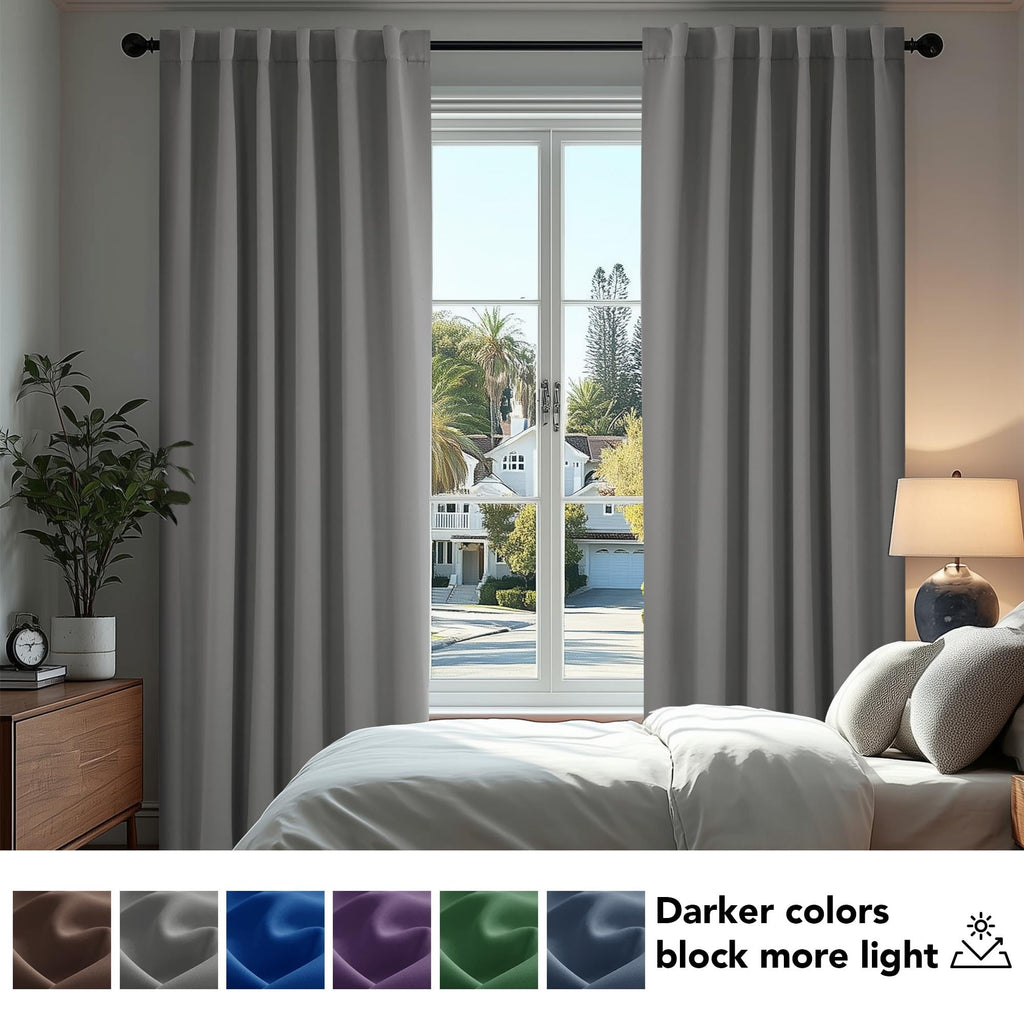 Deconovo Blackout Curtains for Bedroom, Living Room Curtains 63 Inches Long
