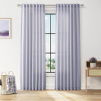 Nanspring Lavender Purple Linen Curtains 84 Inch Length 2 Panels Set for Living Room Boho Decor Light Filtering Semi Sheer Curtain Back Tab Modern Luxury Drapes for Bedroom Office 52x84