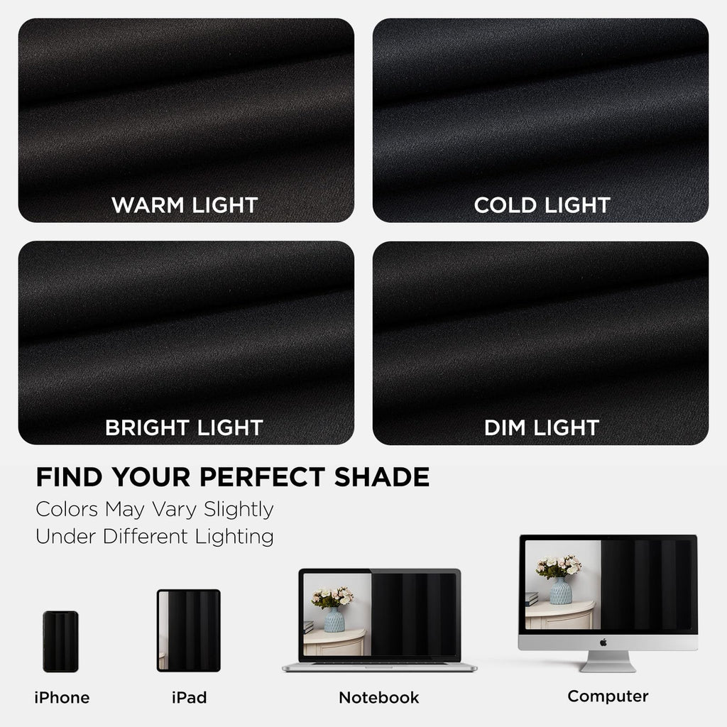 Joydeco Blackout Curtains for Bedroom 84 Inch - Black Out Curtains with Grommets Thermal Insulated Room Darkening Light Blocking, Noise Reducing & Wrinkle-Free Drapes for Living Room Windows, 2 Panels