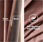 MIULEE Elegant Velvet Curtains Dusty Rose Pink Grommet Curtains Thermal Insulated Soundproof Room Darkening Blackout Curtains/Drapes for Girls & Ladys Living Room/Bedroom Decor 52 x 90 Inch 2 Panels