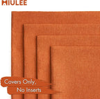 MIULEE Pack of 4 Decorative Throw Pillow Covers Outdoor Linen Waterproof Pillow Covers Farmhouse Cushion Cases for Patio Garden Tent Balcony Couch Sofa 16x16 inch Orange