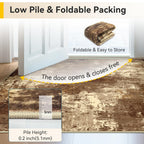 RELEANY Washable Runner 2'x8' Abstract Area Rug for Hallway Brown Tan