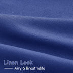 Nanspring Classic Blue Linen Curtains 108 Inches Long for Living Room Bedroom 2 Panels Set Extra Long Back Tab Curtain Light Filtering Sheer Drapes Floor to Ceiling Curtain for Large Windows 52x108