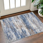 KOZYFLY Small Area Rug 2x3 Rug Entryway Rugs Modern Abstract Indoor Non-Slip Machine Washable Rug, Dining Room Rug with Soft Low Pile for Living Room Bath Office Small Carpet Floor Mats Blue Rust