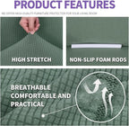 ZNSAYOTX Super Stretch Couch Cover (72"-92") Universal Sofa Covers with Elastic Bottom, Dog Cat Pets Friendly Washable Furniture Protector Fitted Sofa Slipcovers Stay in Place (Pea Green, Sofa)