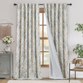 jinchan Floral Linen Blackout Curtains for Bedroom 96 Inches Long