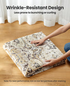 AMADA HOMEFURNISHING Washable Area Rug, Low-Profile Large Area Rug with Non-Slip Backing & Durable Edge Binding, Vintage Large Rugs for Living Room, Bedroom, Dinning Room, 8x10, Grey/Beige