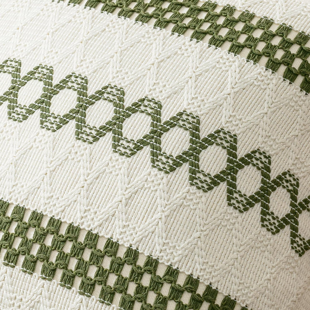 MIULEE Set of 2 Moss Green Boho Decorative Pillow Covers 18x18 Inch