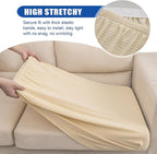 Water Repellent Sofa Cushion Slipcovers, Stretch Spandex 3 Seats Sette Cushion Protector Slipcovers Couch Covers for Loveseat Cushion Couch (Large, Ivory)