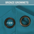 H.VERSAILTEX Blackout Curtain for Living Room Small Window Kitchen Blackout Curtains 45 inch Length Energy Saving Solid Grommet Blackout Drape, One Panel, Turquoise Blue, 52" W x 45" L