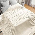 BEDELITE Fleece Blanket Extra Large Blankets for Bed, Luxury Plush Cozy Fuzzy Blanket 120x120 inches, Super Soft Warm Lightweight Throw Blanket All Seasons Suitable, Cream