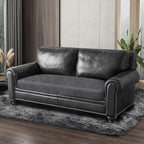 Leather Look Couch Cushion Covers Sofa Seat Slipcovers Sets Couches Furniture Protector for Sectional Armchair Loveseat Pets Kids Stretch Spandex Fabric (1 Cushion Loveseat, Dark Grey)
