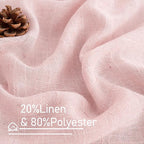 LAMIT 95 Inches Long Pink Linen Curtains for Living Room, Back Tab and Rod Pocket Semi Sheer Curtains Light Filtering Farmhouse Drapes for Bedroom/Dining Room, Set of 2, 52 x 95 Inch