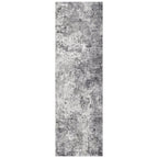 UERMEI 3x8 Washable Runner Rug for Hallway, Non Slip Low Pile Kitchen Carpet, Neutral Modern Abstract Indoor Floor Mat for Entryway Laundry, Kid & Pet Safe High Traffic Area, Grey