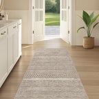 Nakagishi Area Rug Living Room Rugs: 2X6 Machine Washable Boho Large Neutral Farmhouse Stain Resistant Moroccan Indoor Floor Carpet for Bedroom Nursery Dorm Dining Room Home-Dark Brown
