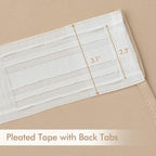 MIULEE Back Tab Beige Curtains 102 Inch Long 2 Panels Set for Living Room Bedroom, Cream Rod Pocket/Pinch Pleated Light Blocking Thermal Insulated Room Darkening Floor to Ceiling Blackout Drapes