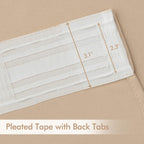MIULEE Beige Back Tab Blackout Curtains 52x102 Inch Long 2 Panels Set