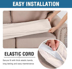H.VERSAILTEX Super Stretch Individual Seat Cushion Covers Sofa Covers Couch Cushion Covers Slipcover Sets Thick Jacquard Textured Twill Fabric (1 Piece Sofa Cushion Cover, Ivory)