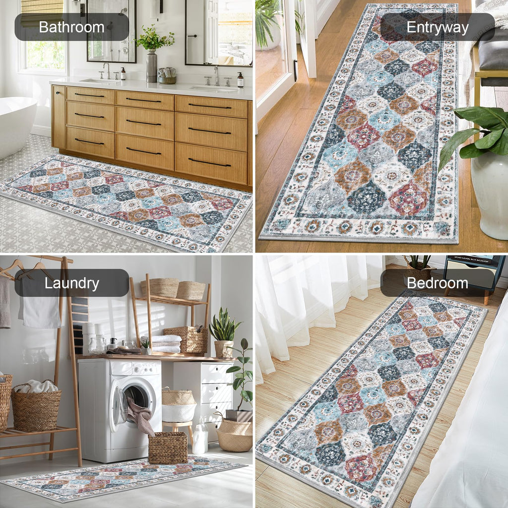 HEBE Hallway Runner Rug 2'x6', Washable Non Slip Kitchen Rug Runner